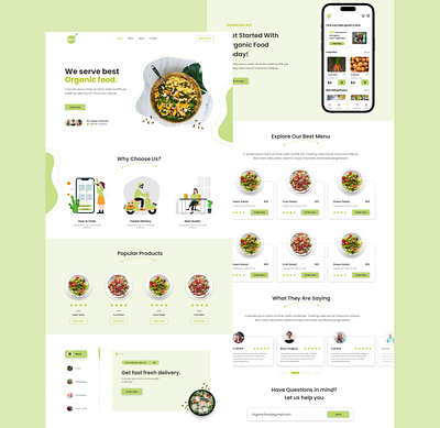 Organic Food Web Design app design figma graphic design illustration logo ui ux webdesign
