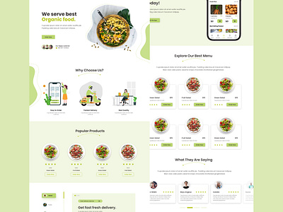 Organic Food Web Design app design figma graphic design illustration logo ui ux webdesign