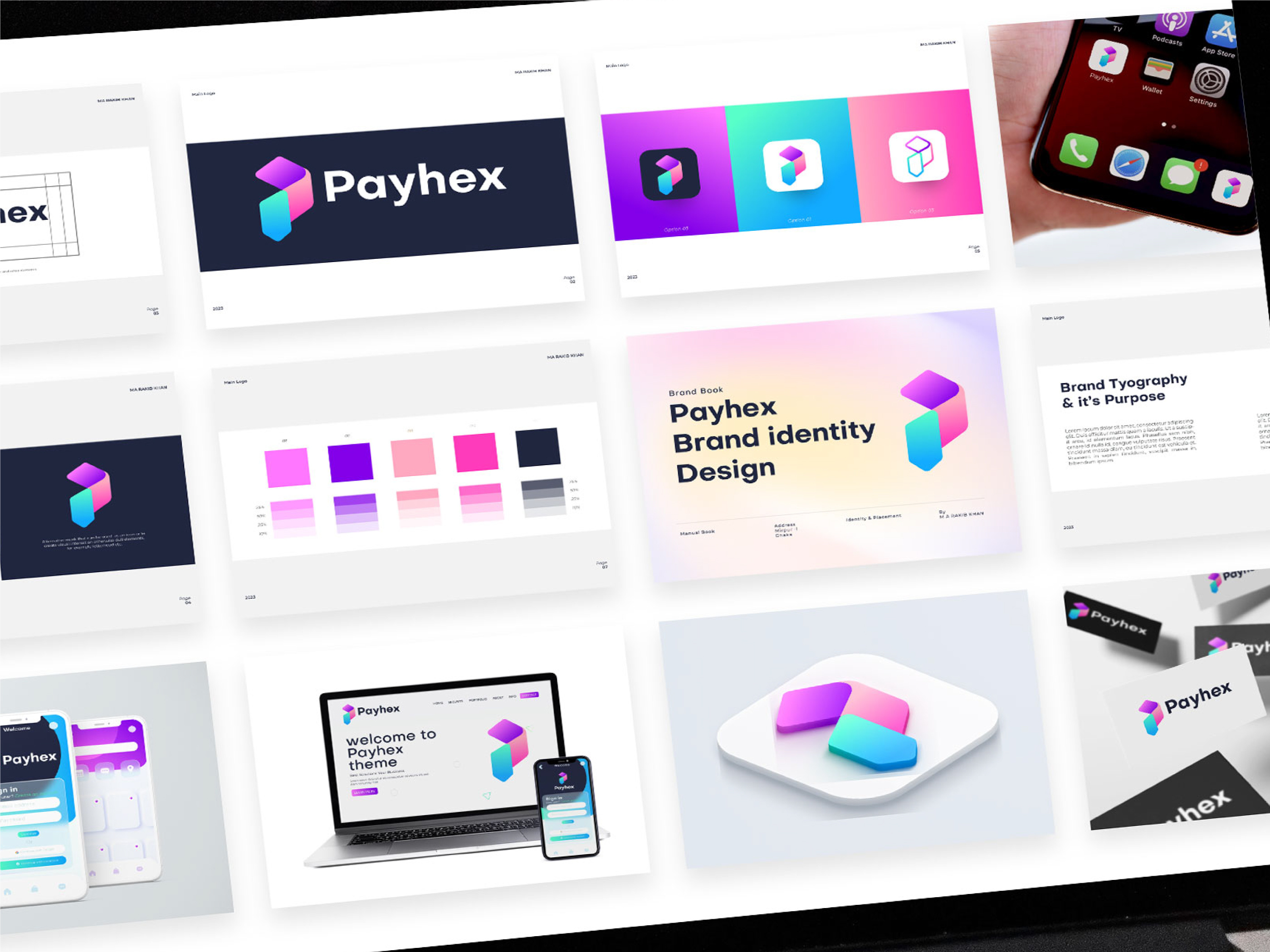 Payhex Brand Identity design, Brand Book, Branding, logo