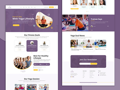 Yoga | Website Landing Page Design creative css design design trends fitness graphic design html landing page life style modern ui ui ux uiux design user interface ux uxtrends web design website yoga yoga website