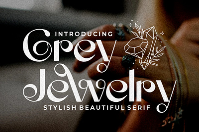 Free Stylish Beautiful Serif Font - Grey Jewelry template font