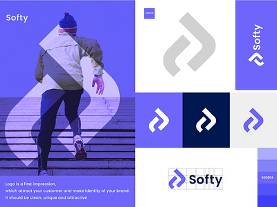 Softy logo design abstract athletic logo best logo branding creative sonatan game logo graphics designer identity logo logo design logo designer logo inspiration logotype minimalist modern logo run logo sports logo trendy logo website logo