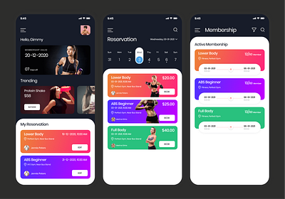 Fitness App UI Design app ui design branding design fitness app graphic design minimal