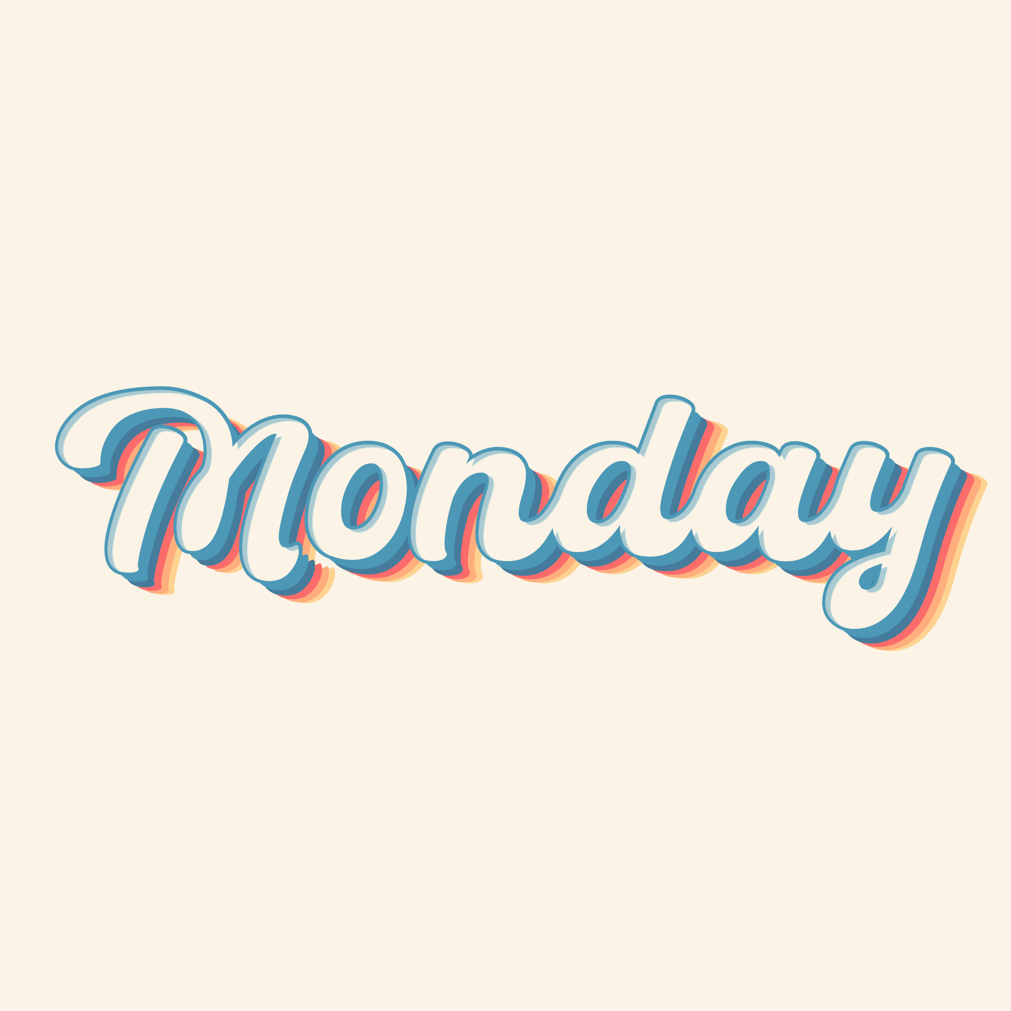 Monday is 48 hr 3d animation art design graphic design illustration lettering motion graphics procreat art procreate typography