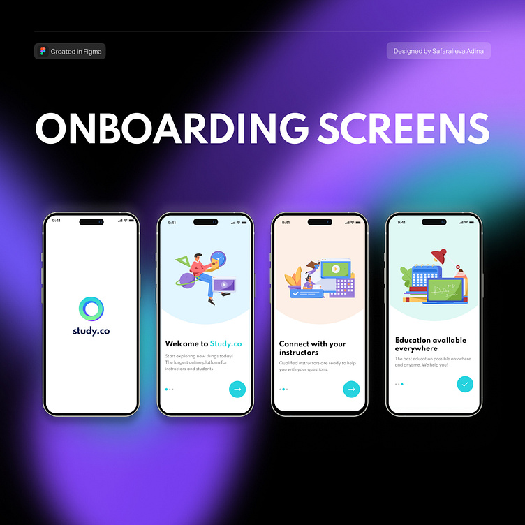 Onboarding screens for mobile application by Adina on Dribbble