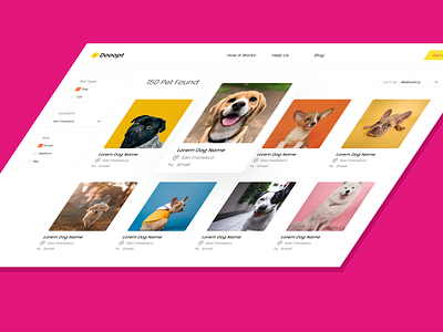 Adooopt - Pet adoption Browsing Exploration app browse pet ui ux website