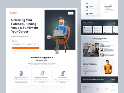 Jobseeker Landing Page clean design employment hiring hiring platform job seeker jobb landing page minimal trends ui ux web website