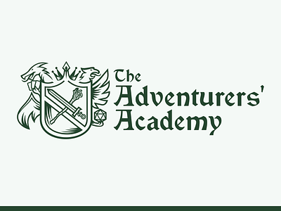 Logo Design for The Adventurers' Academy brand identity branding commission design fantasy freelance work graphic design logo logo design branding school crest tabletop games tabletop gaming vector
