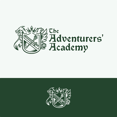 Logo Design for The Adventurers' Academy brand identity branding commission design fantasy freelance work graphic design logo logo design branding school crest tabletop games tabletop gaming vector