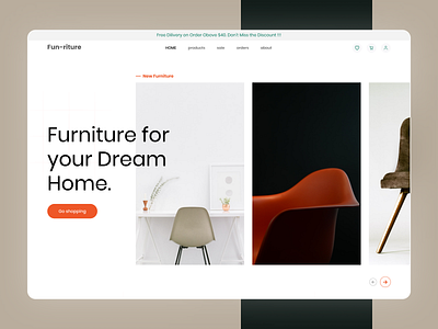 Furniture Web Site Design architecture chair furniture home homepage house interior architecture interior design landing page landing page design living room room ui ux uxui web design website website design