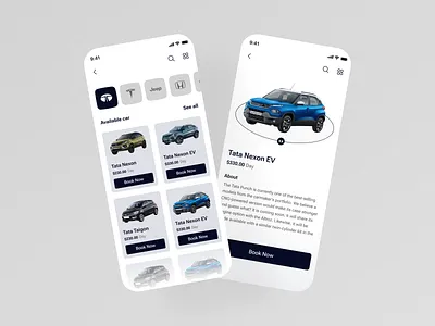 Car rent app screen design app design application design car rent app landing page mobile app shafayed rana ui ux web design website design