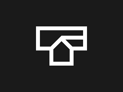 T + House Logo architecture construction design home house icon logo modern logo negative space pictorial mark property real estate roof roofing simple logo t logo