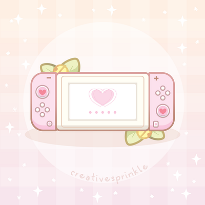 Cute Cozy Pink Switch Gaming Console gaming illustrations