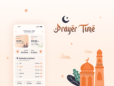Prayer Time App Ui design figma ios islamic app mobile app prayer time ui