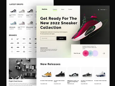 Landing Page Sneakers Website adobe xd design figma home page landing page minimal ui ui ui ux design uiux user interface ux design web web ui webdesign website design