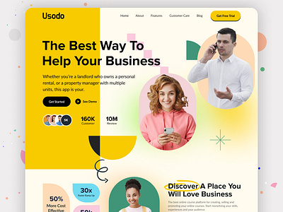 Usodo Web Site Design Landing Page / Home Page UI agency business landing page creative design digital agency homepage landingpage marketing responsive ui ux web design website
