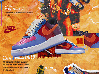 1 Low X Undefeated brutalism design design grapbro graphic design nike poster poster design shoes