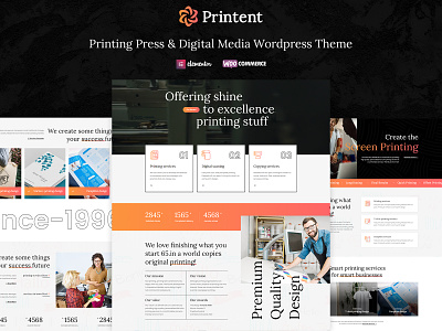 Printent - Printing Press & Digital Media WordPress Theme business responsive design web templates wordpress development wordpress theme