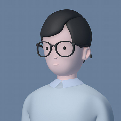 Young worker 3d c4d character cinema 4d creative cute design illustration