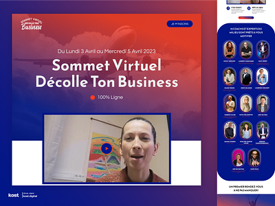 Landing Page : Page de Capture de Sommet Virtuel business en ligne décolle ton business formation en ligne kost digital landing page page de capture tunnel de vente ui design webdesign