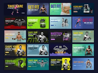 Gym fitness social media banner Design design social