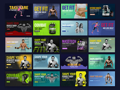 Gym fitness social media banner Design design social