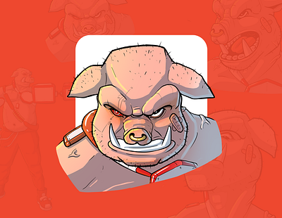 THE DUKE PORTRAIT 1 bebop beyond good and evil cartoon cartoon illustration cartooning character character design character designer concept art cyberpunk cyberpunk art design digital art illustration no ai pig pig drawing procreate sci fi sci fi drawing