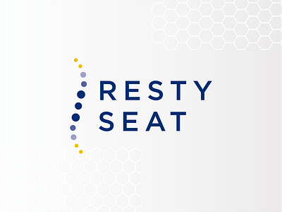 Resty Seat blues and yellows branding dubai graphic design health logo logo animation logo design medical minimal s logo simple spine spine brand
