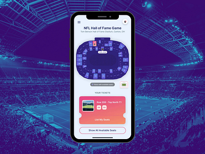 Seat Exchange Mobile Application application booking interactive mobile prototype sports ticket ui ux