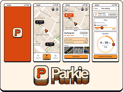 Parkie - App design app app design brutalism checkout concept design flat design landing page map minimalism mobile design park parking search ui ui app ui concept ui ux ux website