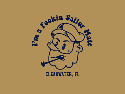 Fookin Sailor Mate captain design illustration logo sailor vector