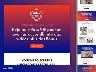 Landing Page : page de vente VIP de Sommet Virtuel business en ligne décolle ton business formation en ligne kost digital landing page page de capture page de vente tunnel de vente ui design webdesign