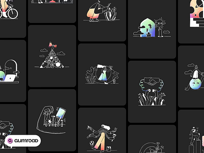 The odd - Dark theme branding design graphic design illustraion illustration illustration pack illustrator kit mobile pack ui vector web website