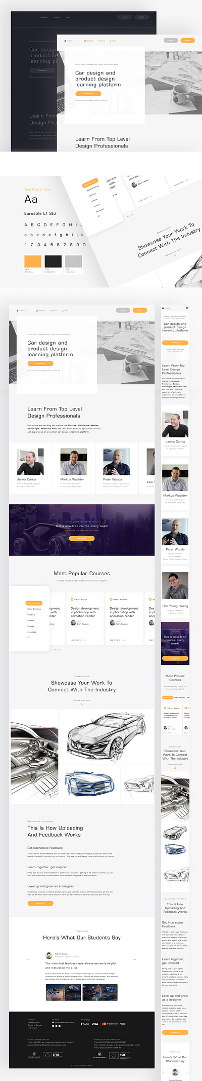Car design and product design learning platform 3d car design conversio rate conversion rate design figma landing page design ux