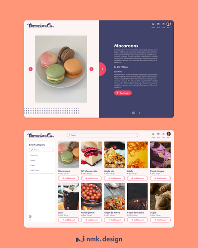 Terranova Co. - A dessert company product page UI app branding design interface design typography ui ux website design