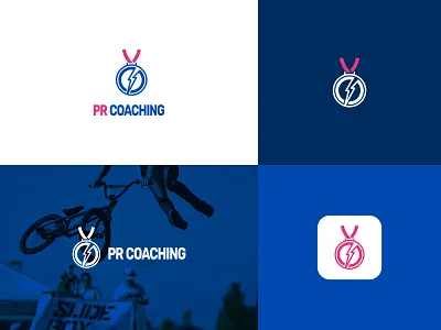 Pr Coaching Logo Design adventure athletic biking brand identity branding challenge creative logo cycling endurance fitness graphic design health logo motivation performance progress success symbol training unused logo