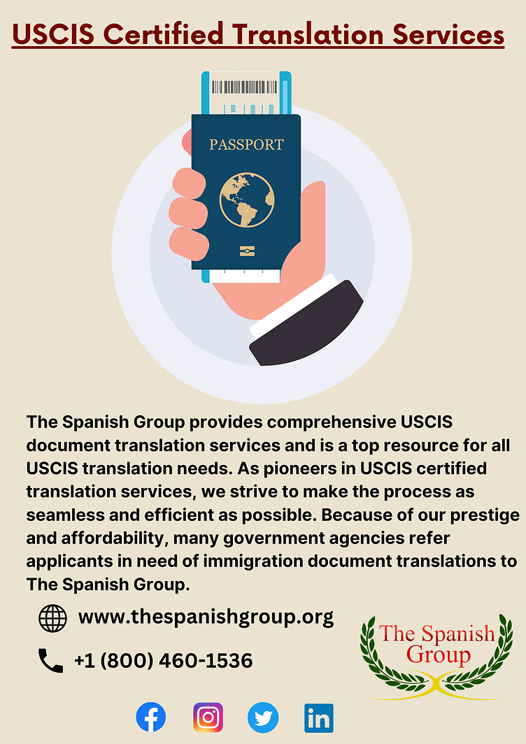 Uscis Certified Translation Services The Spanish Group By The Spanish Group Llc On Dribbble 6707