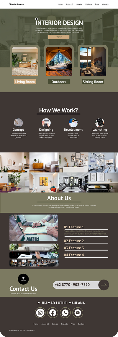 Interior Room Design UI/UX A 3d design graphic design inspirations landing pages ui ux web