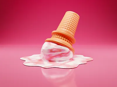 3d illustration 3d 3d art 3d colors 3d ice cream 3d illustration 3d objects 3d pink 3d simple blender design georgia graphic design ice cream icon illustration melt ice cream render tbilisi