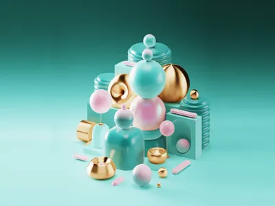 Pink and Green 3d animation branding candy composition design gloss gold gradient graphic design green illustration logo motion graphics pink render rendering shine sweet ui