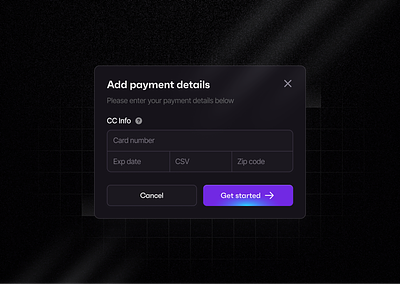 Fignuts - Add card Ui add card add to cart checkout dark mode dashboard modal payment popup ui ux