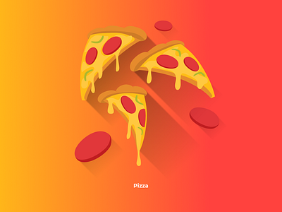Pizza chees food gradient illustration pizza shadow vector