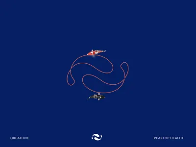 Peaktop Health: Logo blue branding design fish hospital illustration koi logo medical orange vector