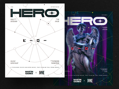 Hero Poster design flat graphic design poster typography typoster