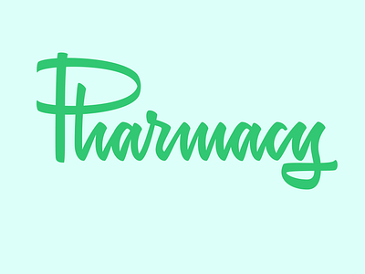 Pharmacy branding graphic design handlettering identity lettering logo logotype pharmacy script script logo type typography