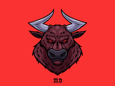 Bull animal bull bull illustration bull logo design gaming illustration logo logo design logotype ox sticker vector vector art