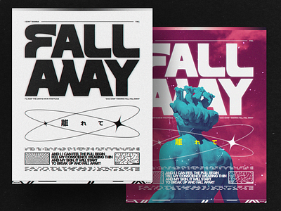Fall Away Poster design flat graphic design poster typography typoster