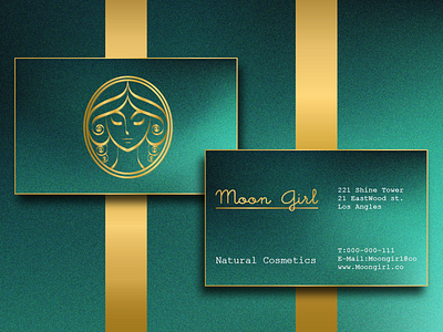MoonGirl Cosmetics Business Card animation app brand branding bussinescard card cosmetics design graphic design illustration logo luxurious motion graphics natural typography ui ux vector