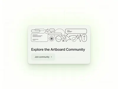Artboard Community Illustration Card artboard studio branding card collaboration colors community composition illustration inspiration light mode line illustration people section social network support vector web website