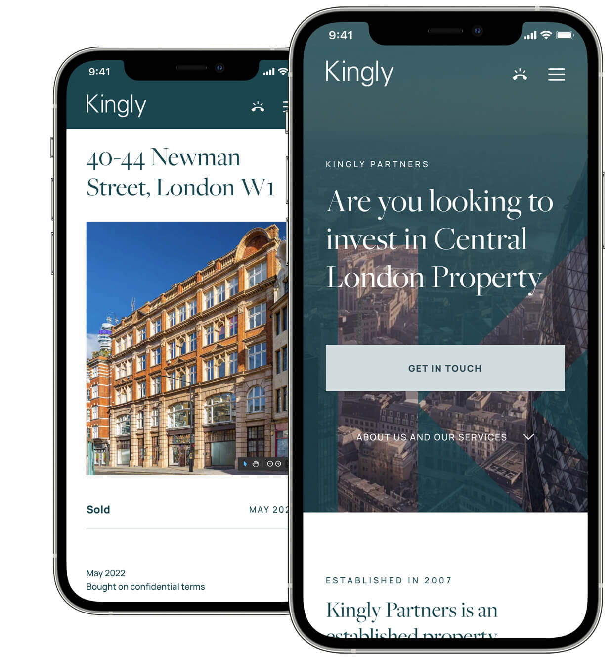 Kingly Partners London Real Estate Agent by London  Design Agency